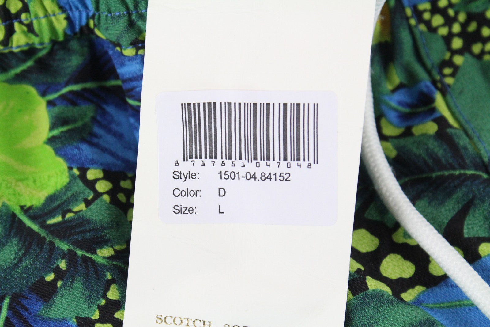 SCOTCH & SODA Ams Couture Men's Swimwear L Green Cotton Blend Printed Swim