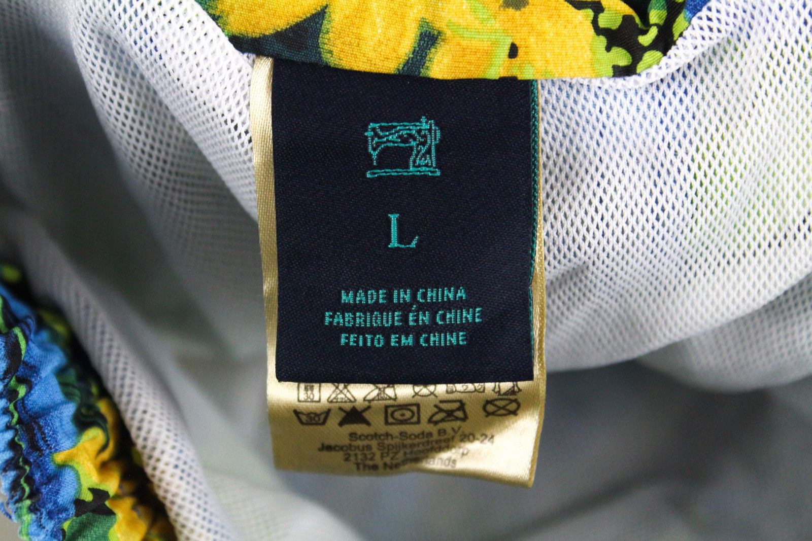 SCOTCH & SODA Ams Couture Men's Swimwear L Green Cotton Blend Printed Swim