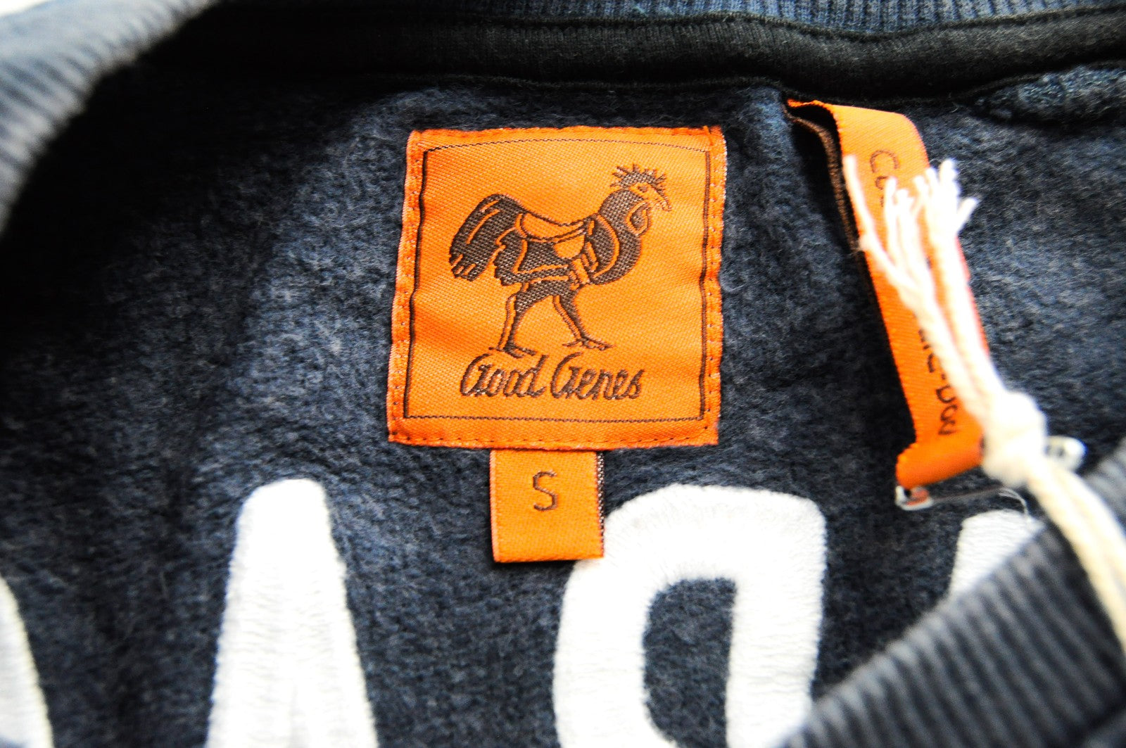 GOOD GENES Sweatshirt S Navy Men's Cotton Long Sleeve Logo Casual Pullover