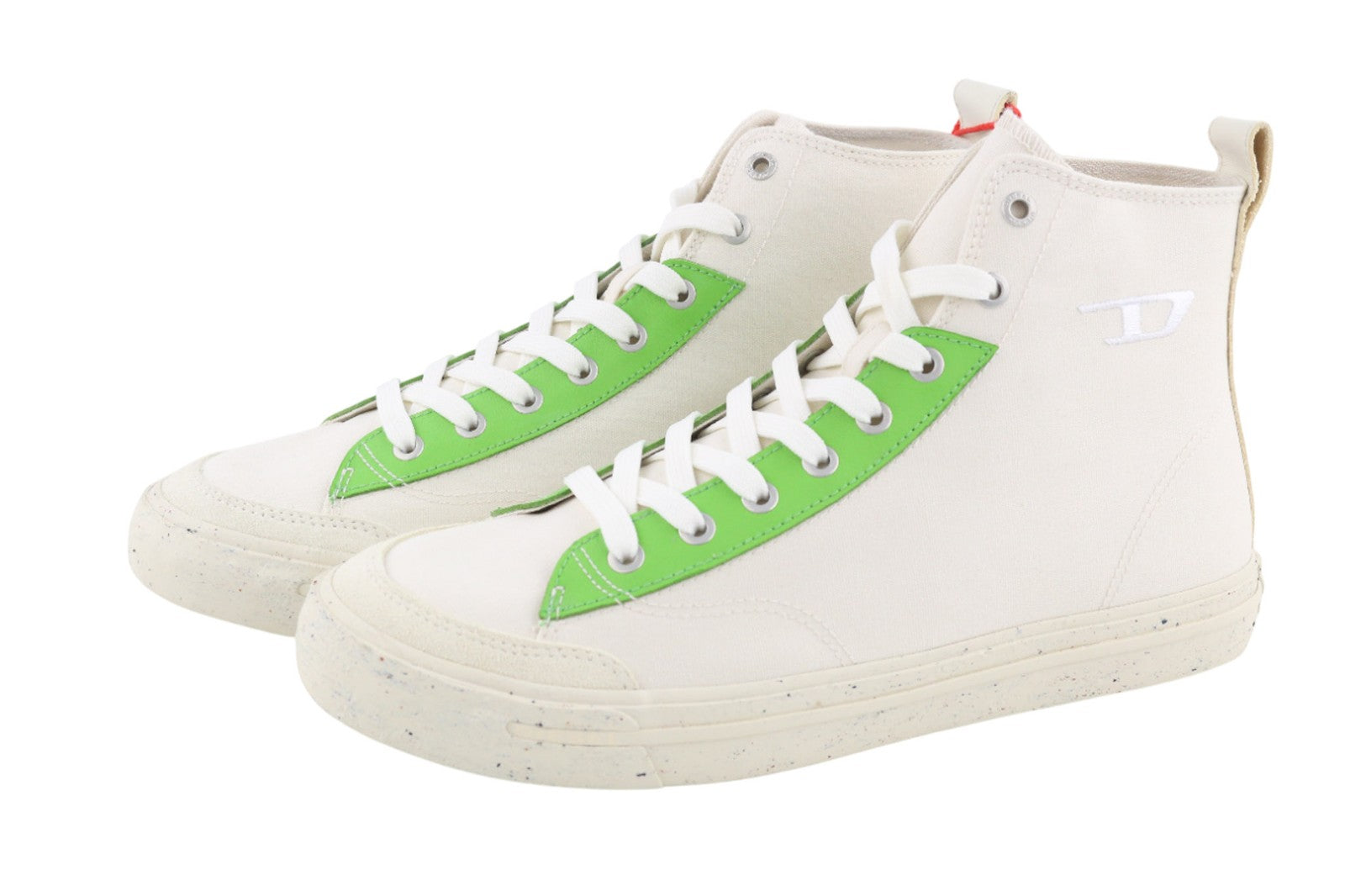 DIESEL A-Athos Mid Mens Sneakers EU43 UK9 White Almond Toe High Lace Trainers