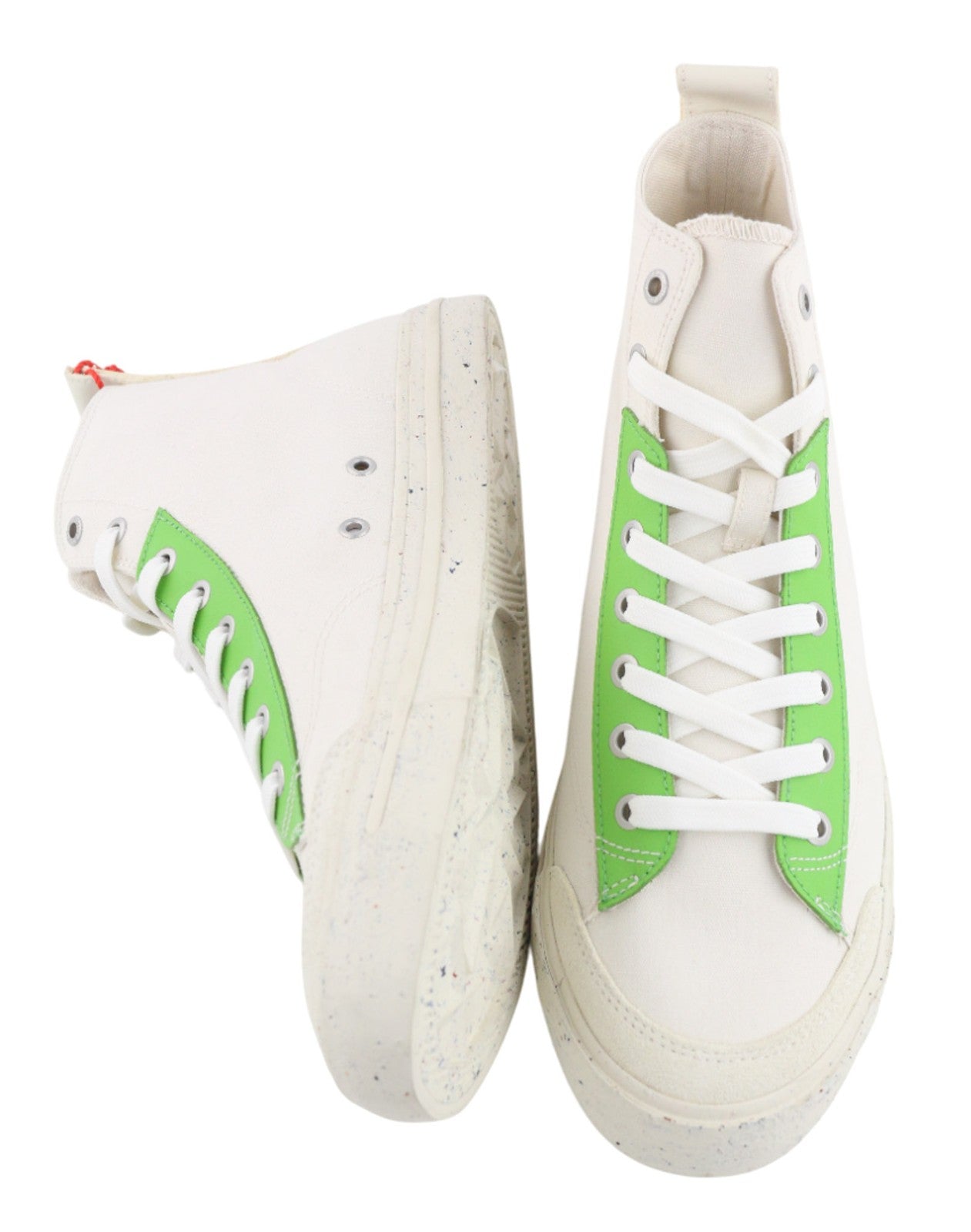 DIESEL A-Athos Mid Mens Sneakers EU43 UK9 White Almond Toe High Lace Trainers