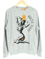 GOOD GENES Sweatshirt L Grey Cotton Blend Long Sleeve Logo Matahari Print