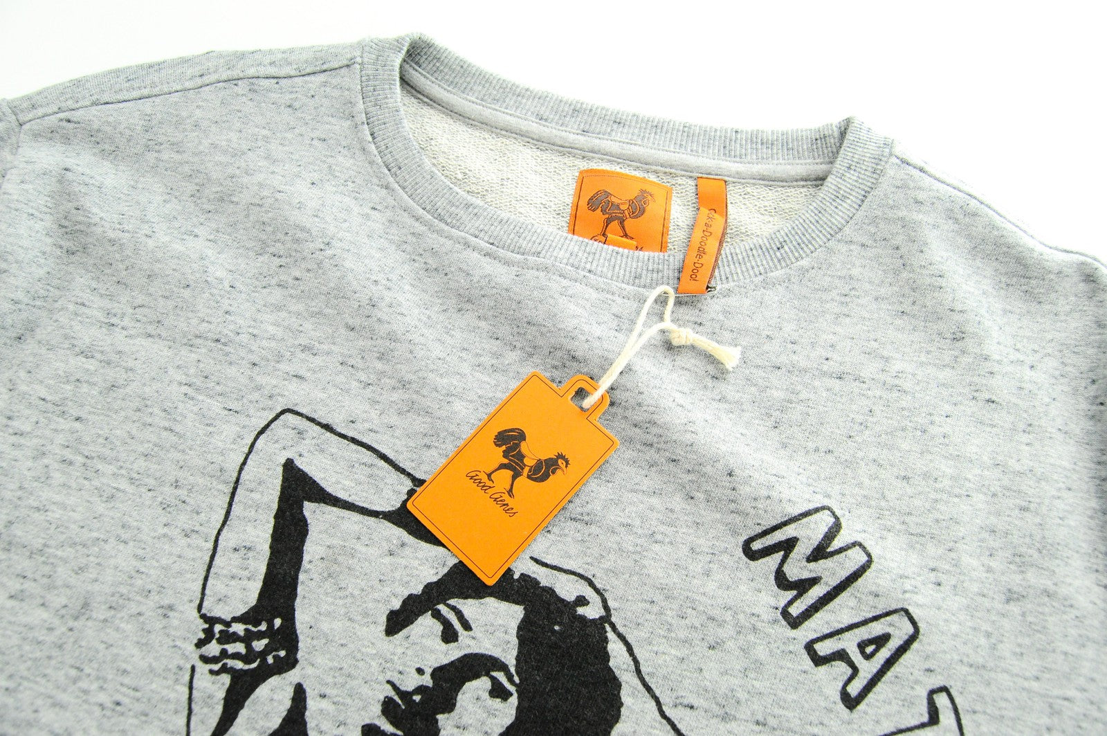 GOOD GENES Sweatshirt L Grey Cotton Blend Long Sleeve Logo Matahari Print