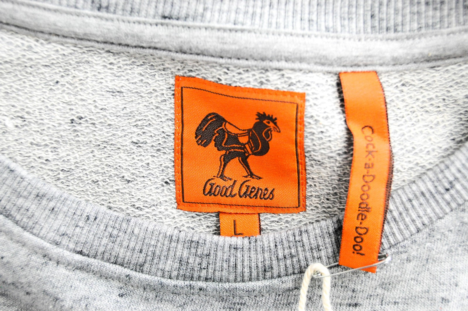 GOOD GENES Sweatshirt L Grey Cotton Blend Long Sleeve Logo Matahari Print