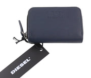 DIESEL Leathergo Japaround Women Wallet OS Dark Blue Zipper Closure RRP€140