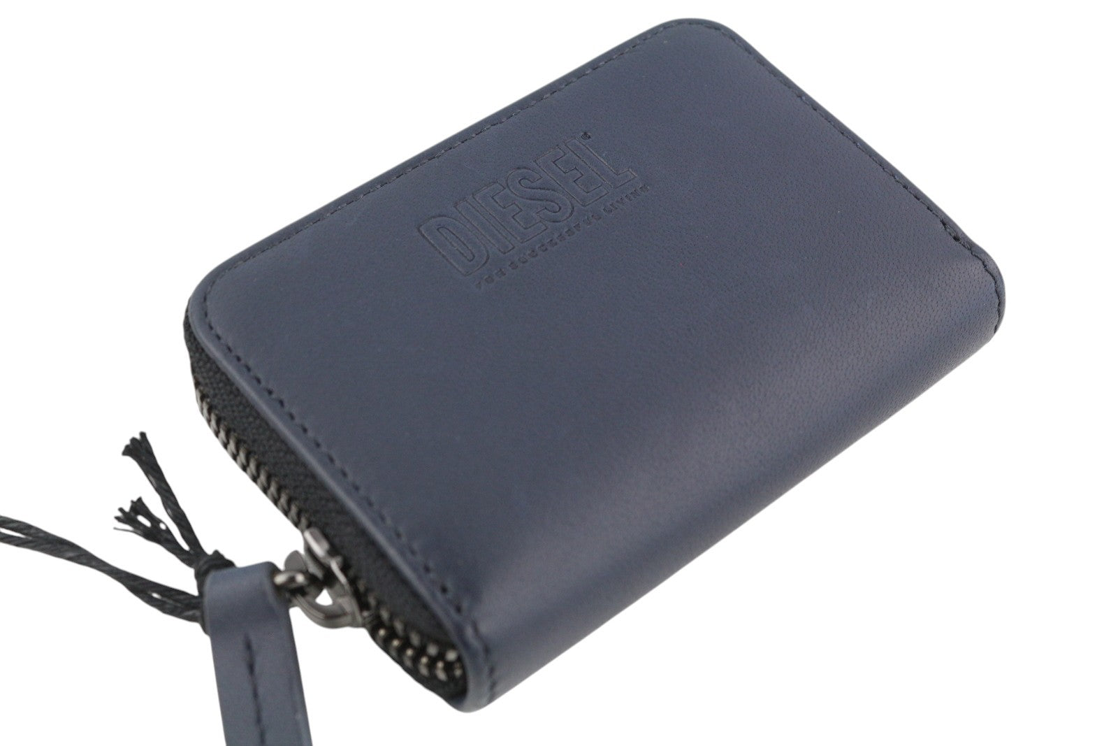 DIESEL Leathergo Japaround Women Wallet OS Dark Blue Zipper Closure RRP€140