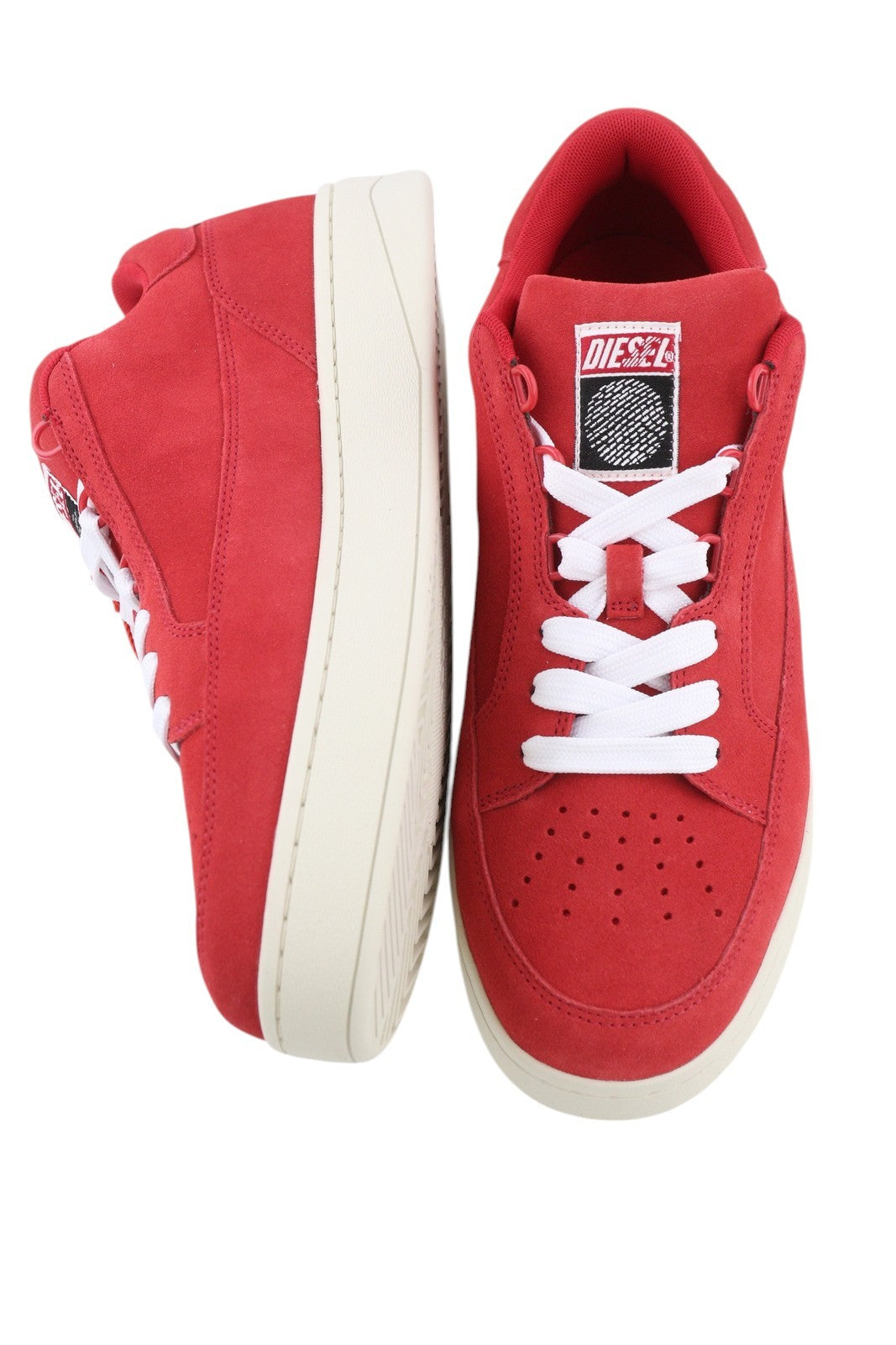 DIESEL S-Sinna Low Men Sneakers EU43 Red Leather Low Top Lace Up Logo RRP€150