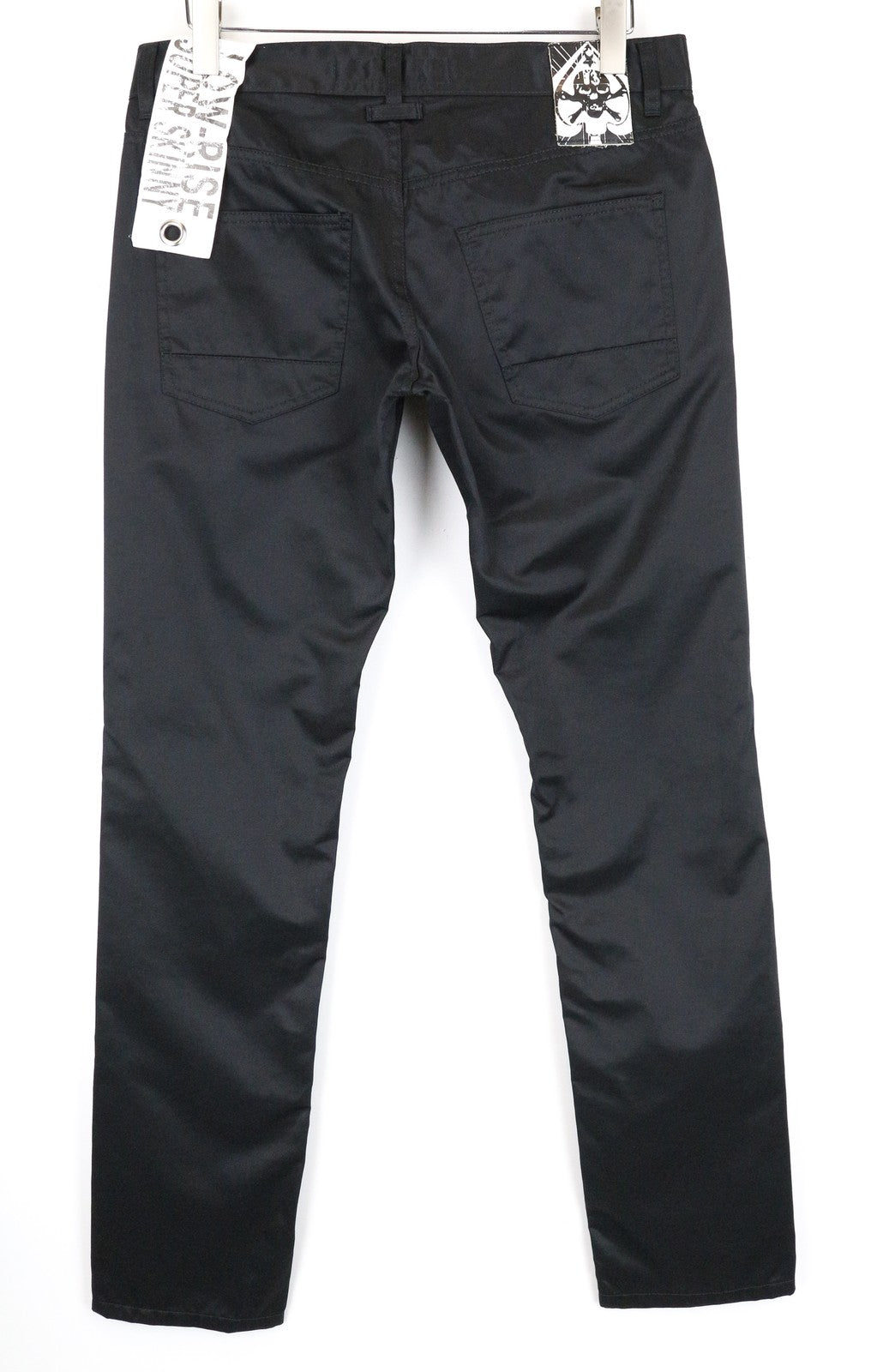 RICHMOND Men's Jeans W32 Black Button Fly Low Rise Skinny Fit Denim Pants