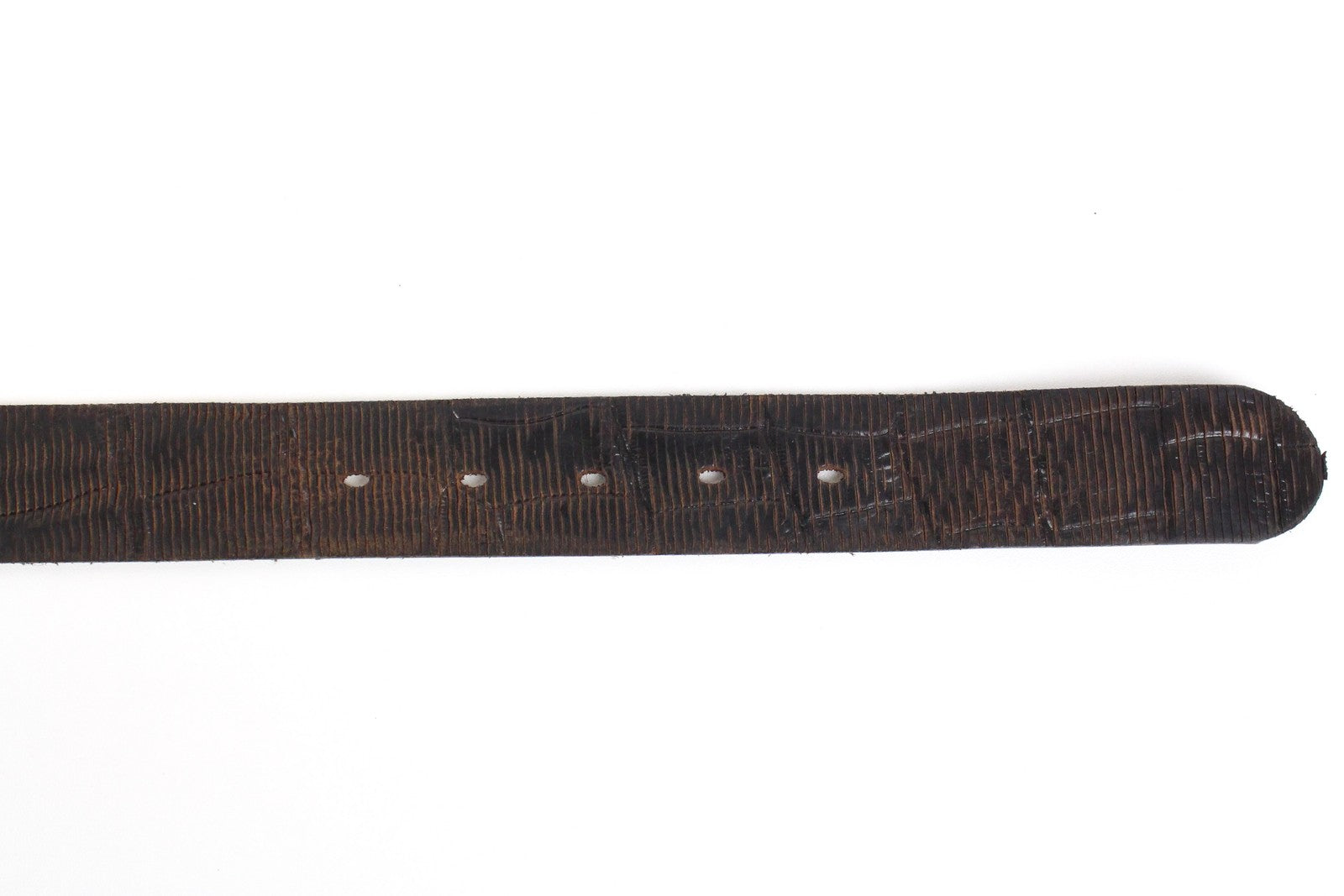 REPLAY Men's Belt 100 cm Brown Cow Leather Buckle Patterned Metal Fastener