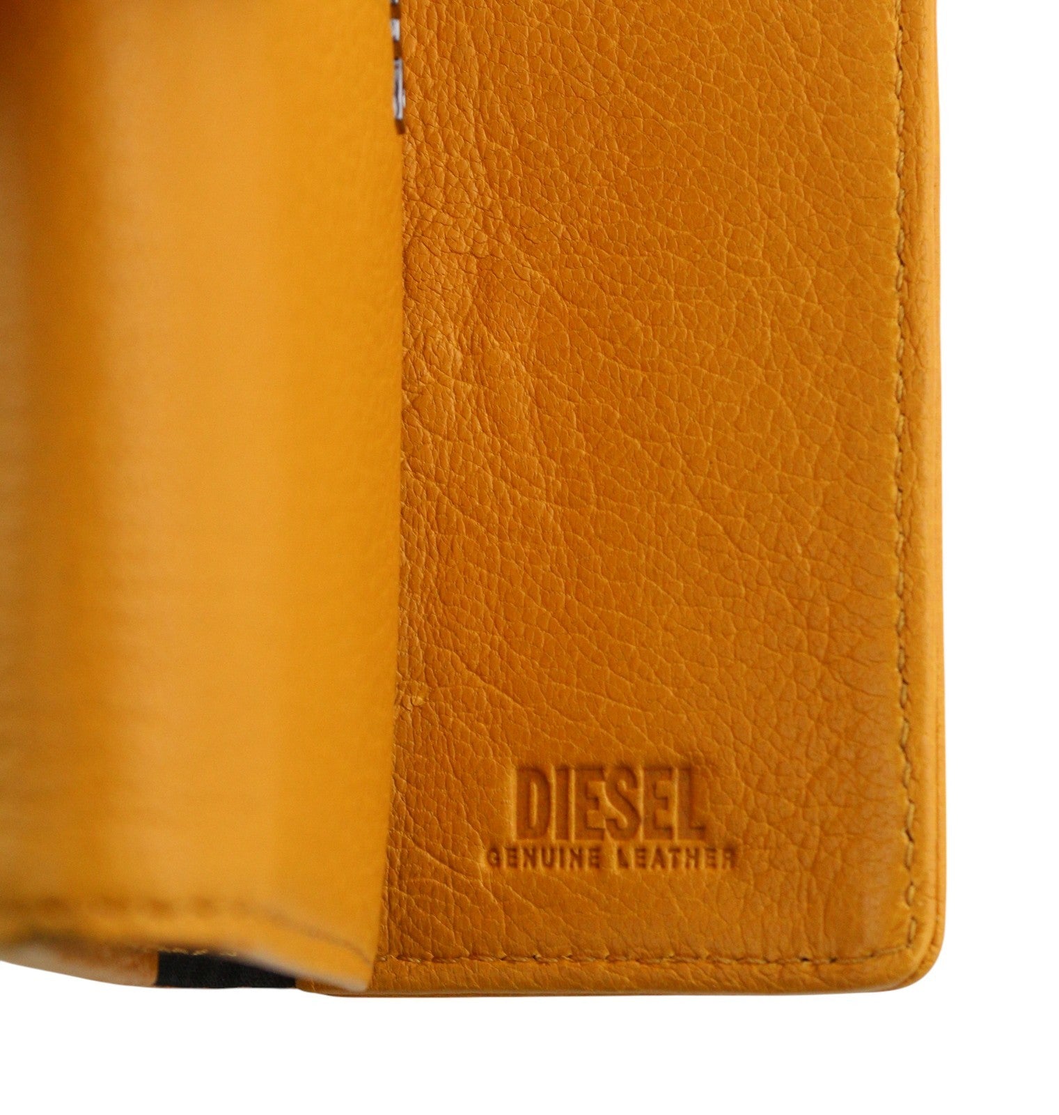 DIESEL Thebeis Keycase II Women Wallet OS Orange Genuine Leather Metal RRP€120