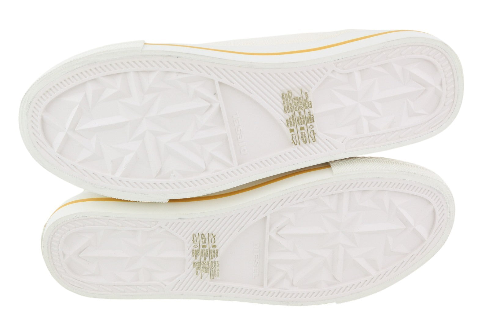 DIESEL S-Astico L Zip Men Sneakers EU44.5 White Zipper Low Almond Toe RRP€160