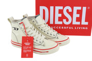 DIESEL A-Athos Mid Womens Sneakers EU36 UK4 White Almond Toe High Top RRP€175