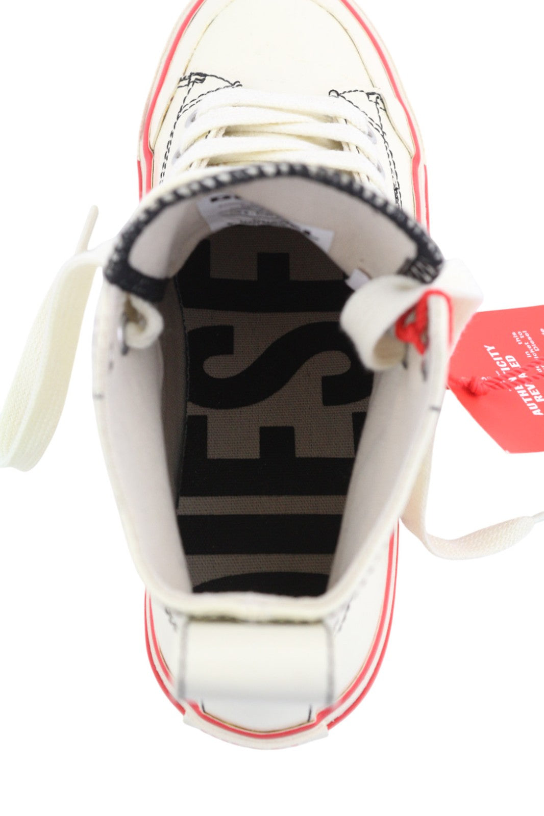 DIESEL A-Athos Mid Womens Sneakers EU36 UK4 White Almond Toe High Top RRP€175