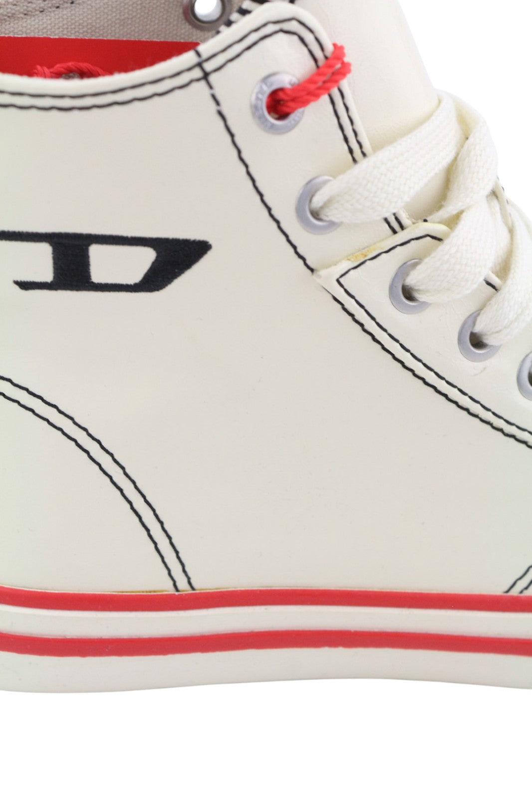 DIESEL A-Athos Mid Womens Sneakers EU36 UK4 White Almond Toe High Top RRP€175