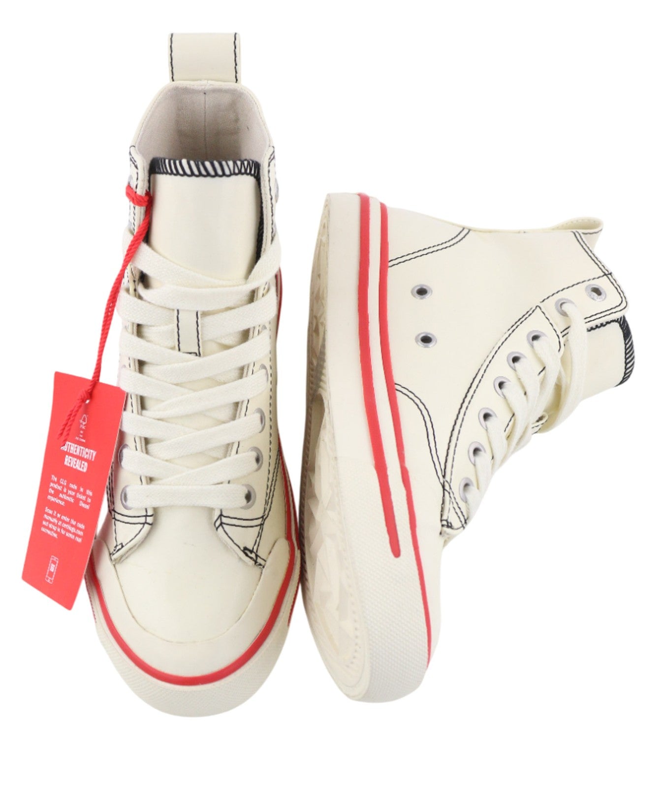 DIESEL A-Athos Mid Womens Sneakers EU36 UK4 White Almond Toe High Top RRP€175