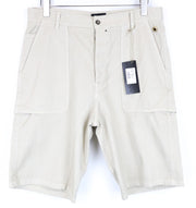 RICHMOND X Men's Shorts 48 Beige Cotton Blend Button Fly Bermuda Casual Fit