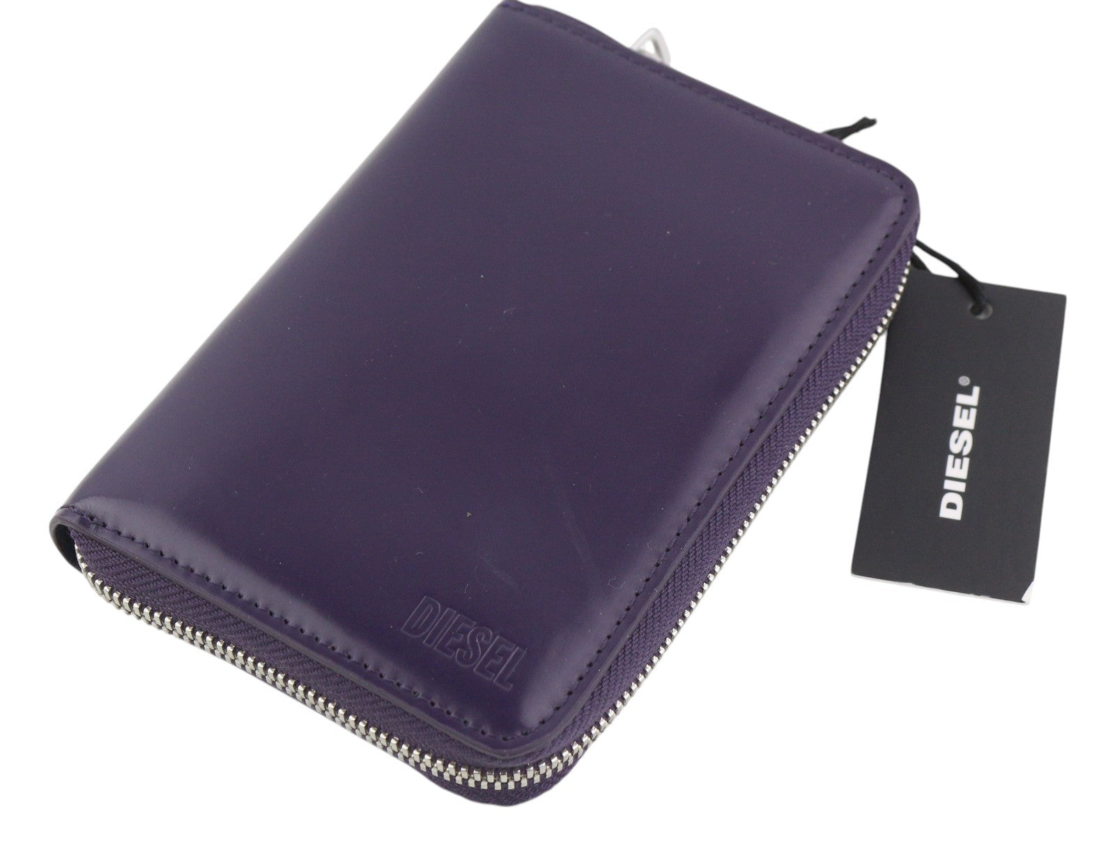 DIESEL Essencia Jadda Women Wallet OS Dark Purple Cow Leather Zipper RRP€160