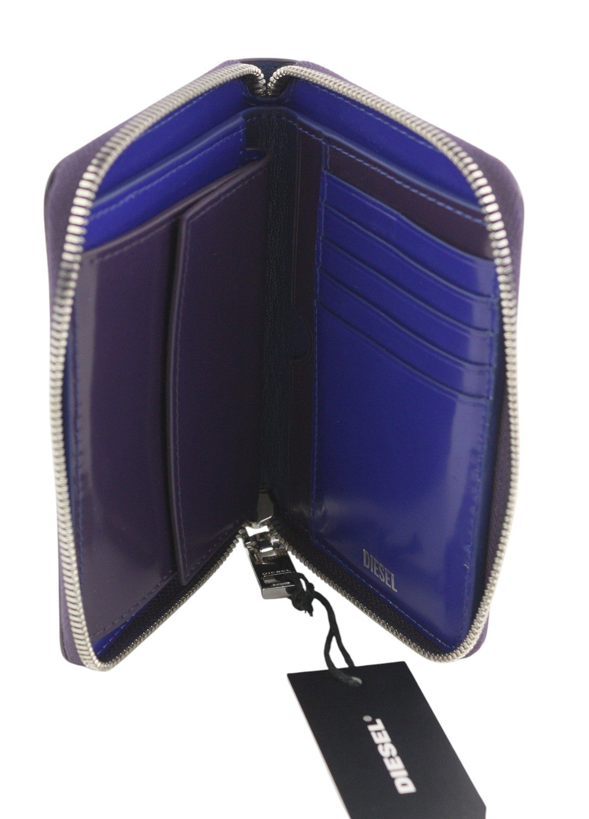 DIESEL Essencia Jadda Women Wallet OS Dark Purple Cow Leather Zipper RRP€160