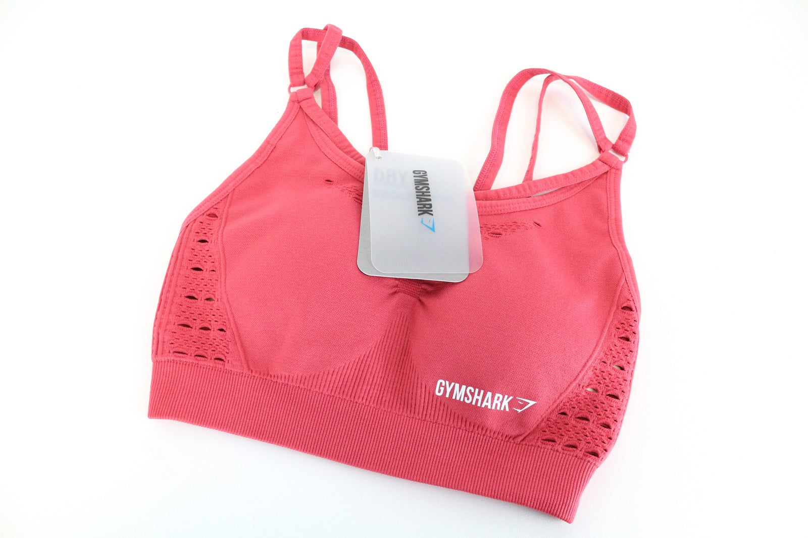 GYMSHARK Energy Women's Sport Bra XS Seamless Fit Petite Red Sea Stretch Top