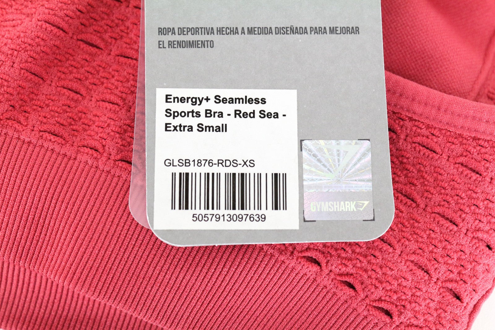 GYMSHARK Energy Women's Sport Bra XS Seamless Fit Petite Red Sea Stretch Top