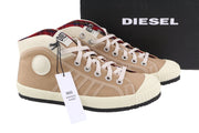 DIESEL S-Yuk MC Men Sneakers EU44.5 Beige Ankle Top Lace Up Almond Toe RRP€120
