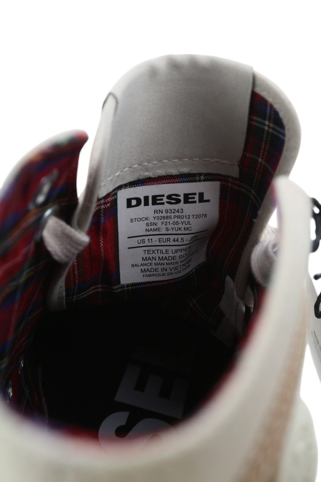 DIESEL S-Yuk MC Men Sneakers EU44.5 Beige Ankle Top Lace Up Almond Toe RRP€120