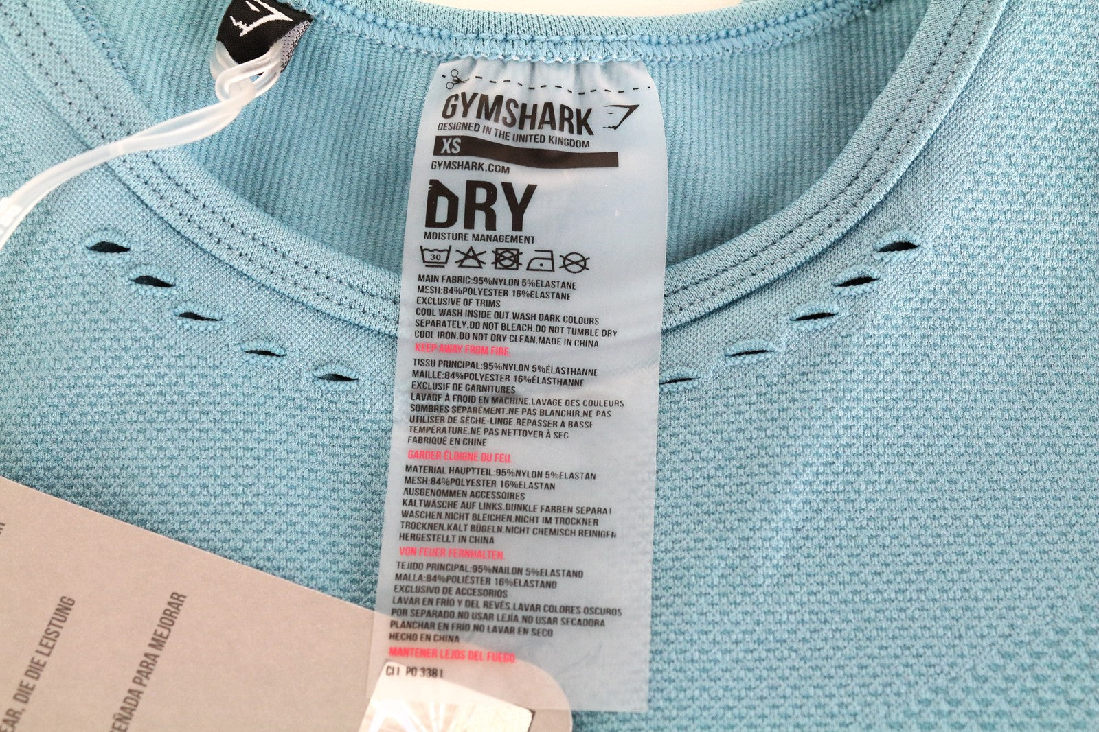 GYMSHARK Flawless Knit Women's Sport Bra XS Sea Blue Stretch Petite Fit Workout