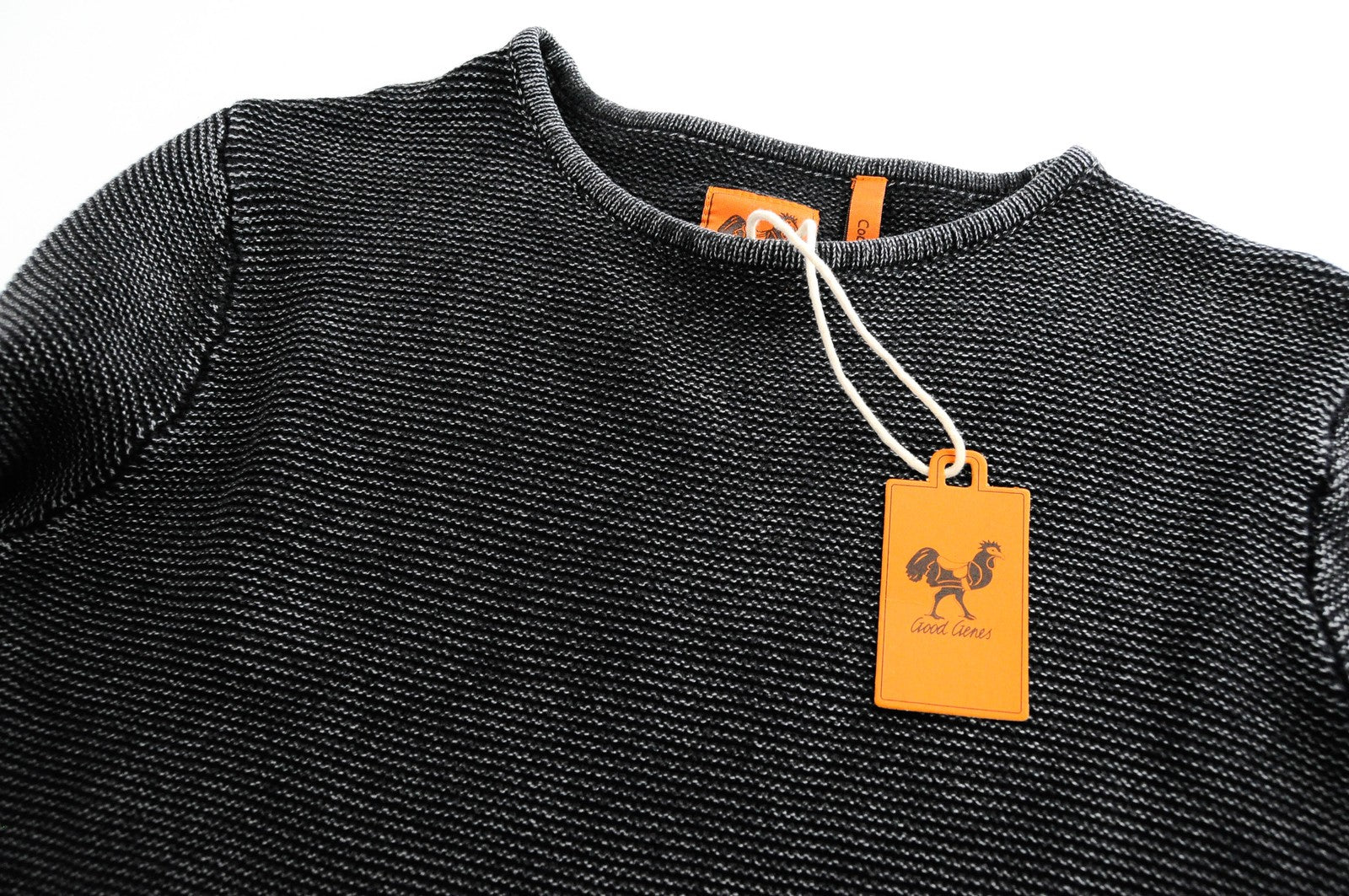 GOOD GENES Jumper M Black Knitted Men's Pullover Cotton Long Sleeve Sweater