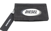 DIESEL Dynamo Organiesel Men Wallet OS Dark Black Denim Look Front Logo Unisex