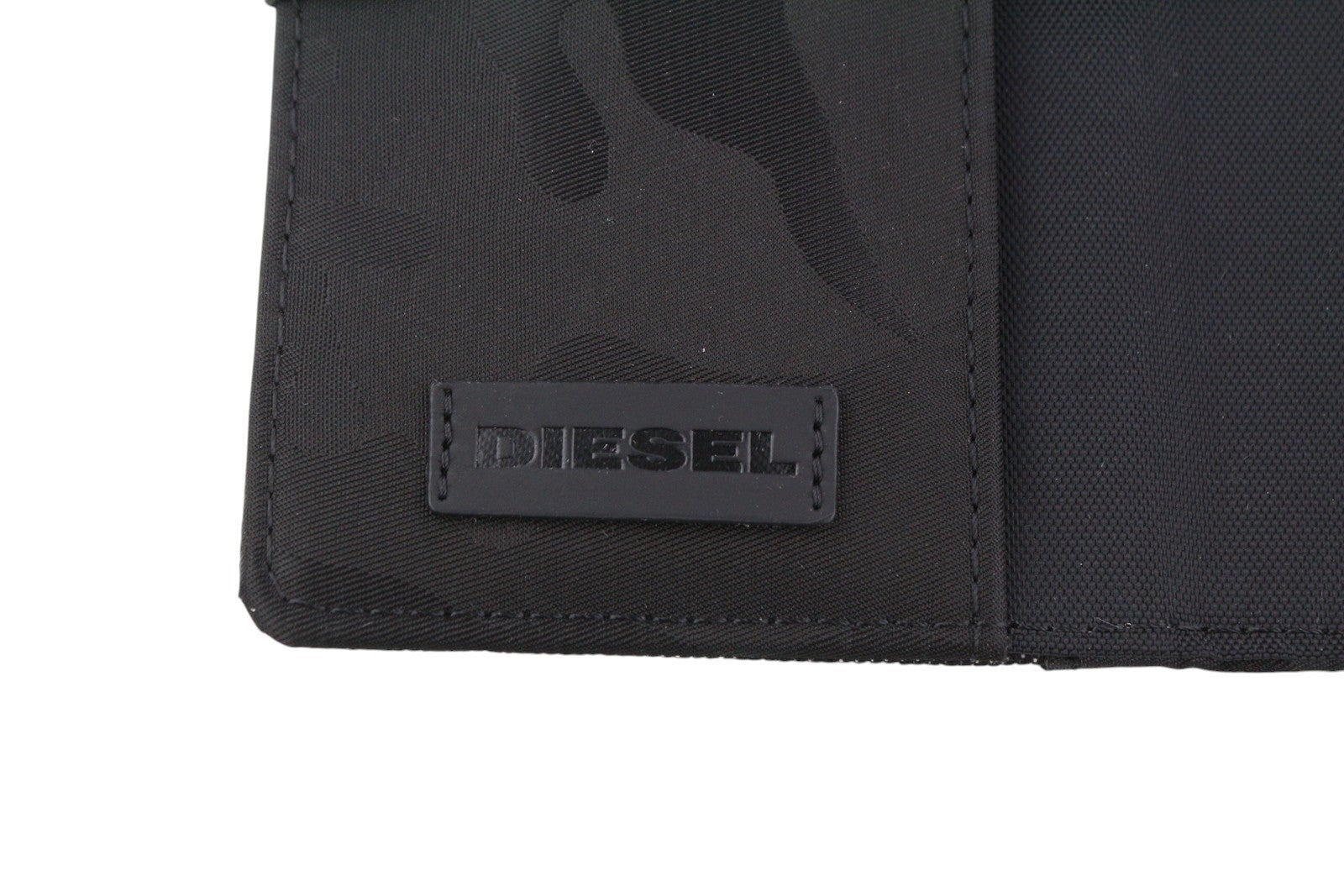 DIESEL Dynamo Organiesel Men Wallet OS Dark Black Denim Look Front Logo Unisex