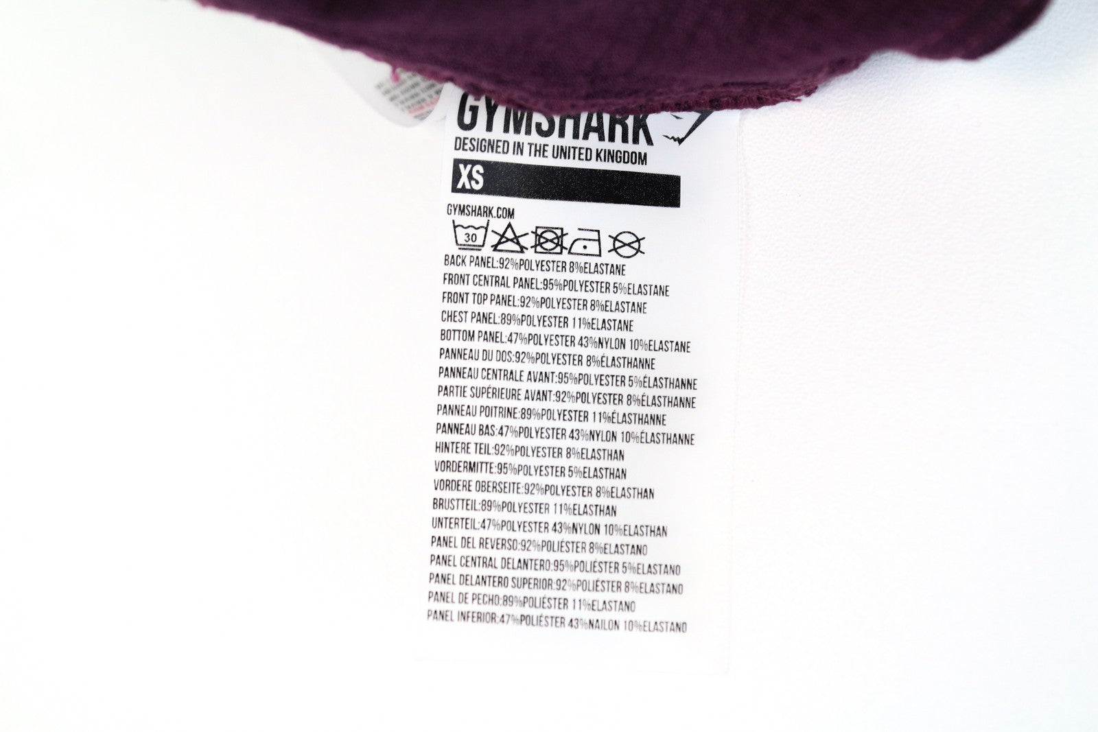 GYMSHARK True Texture Women's Sport Bra XS Ruby Crossback Workout Stretch Top