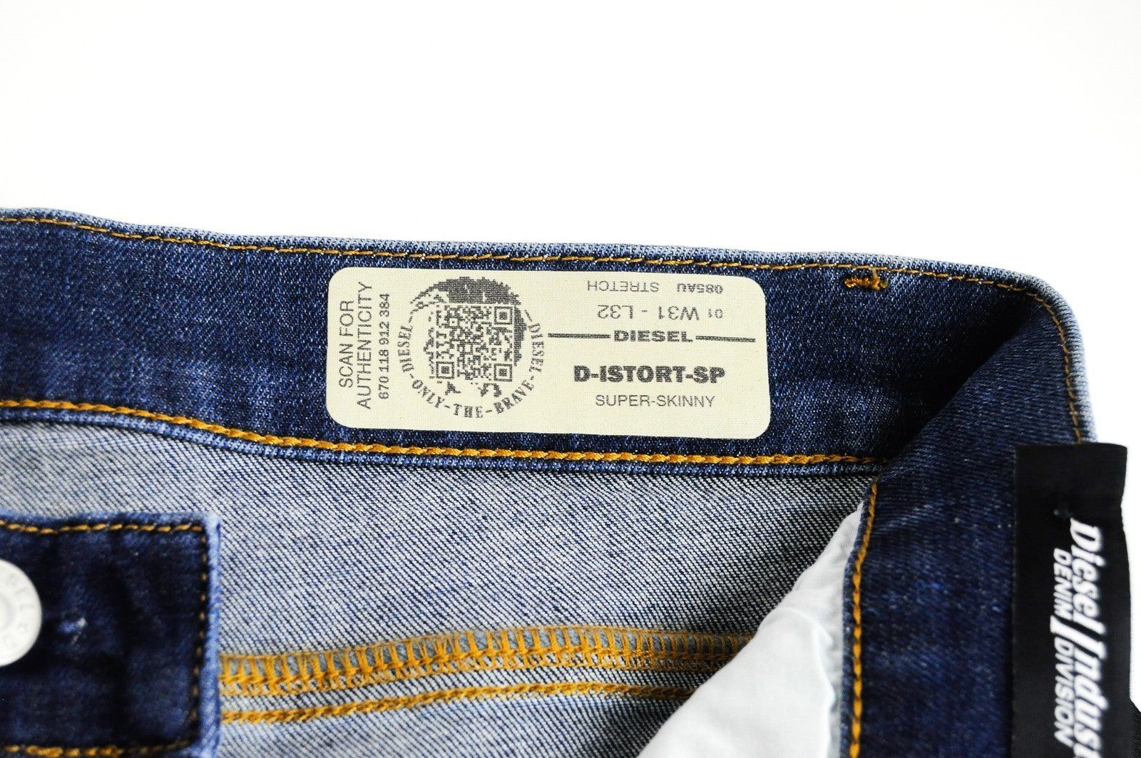 DIESEL D-Istort-SP 085AU Men's Jeans W31/L32 Super Skinny Fit Cotton Blue