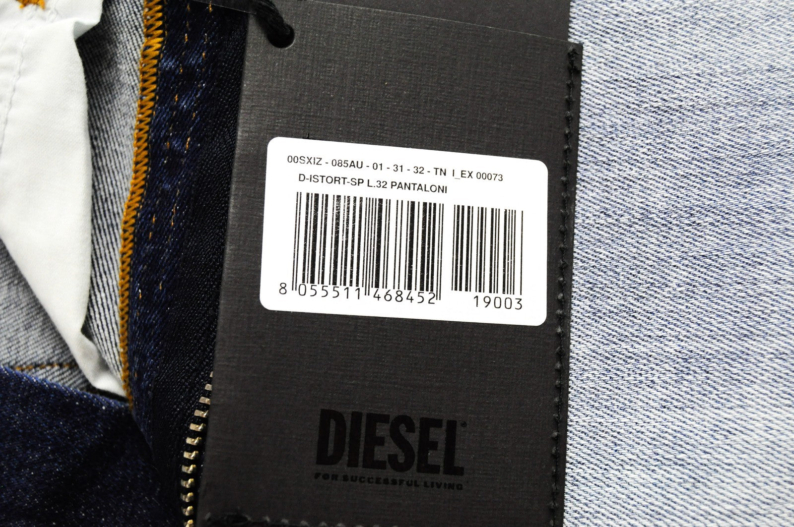 DIESEL D-Istort-SP 085AU Men's Jeans W31/L32 Super Skinny Fit Cotton Blue