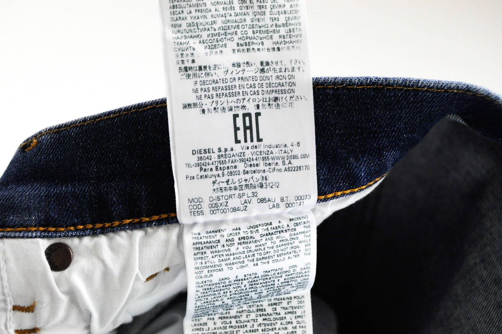 DIESEL D-Istort-SP 085AU Men's Jeans W31/L32 Super Skinny Fit Cotton Blue