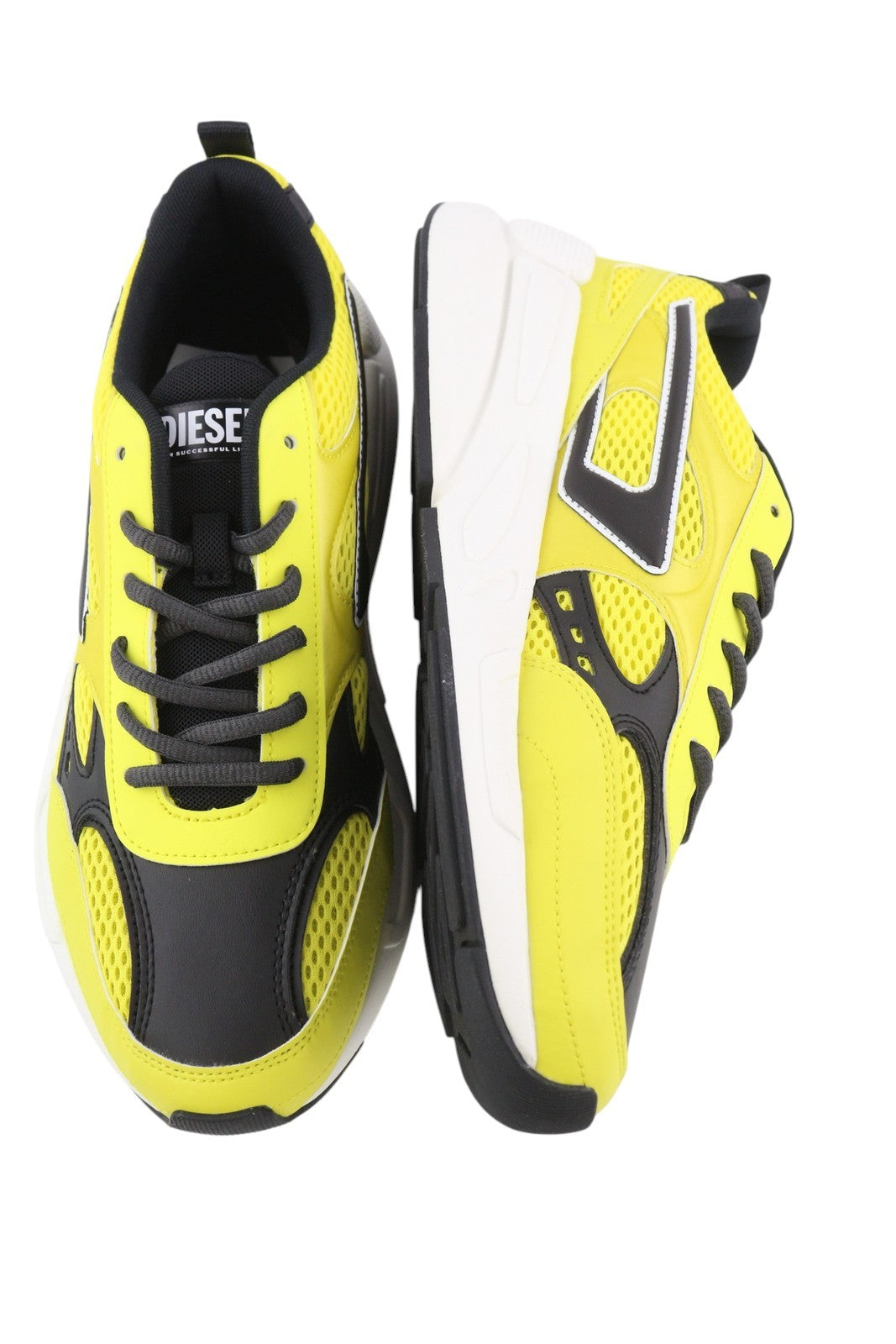 DIESEL S-Serendipity Sport Men Sneakers EU42 Yellow Lace Up Almond Toe RRP€150