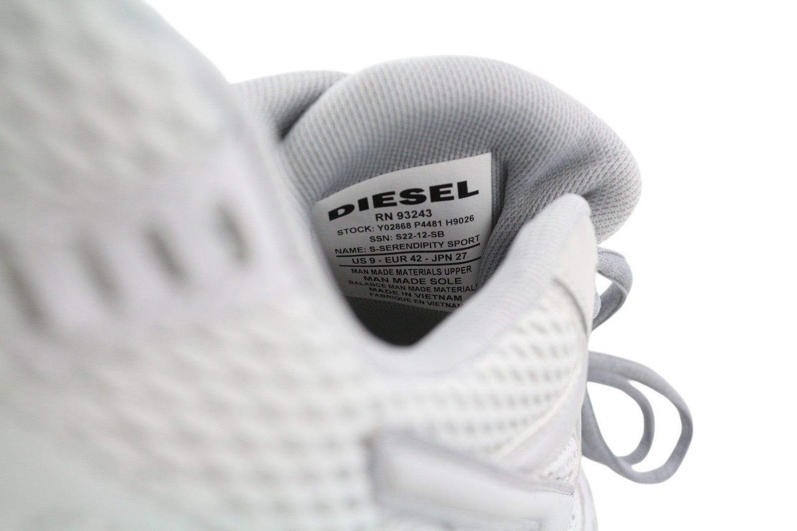 DIESEL S-Serendipity Sport Men Sneakers EU42 Grey Almond Toe Lace Up RRP€150