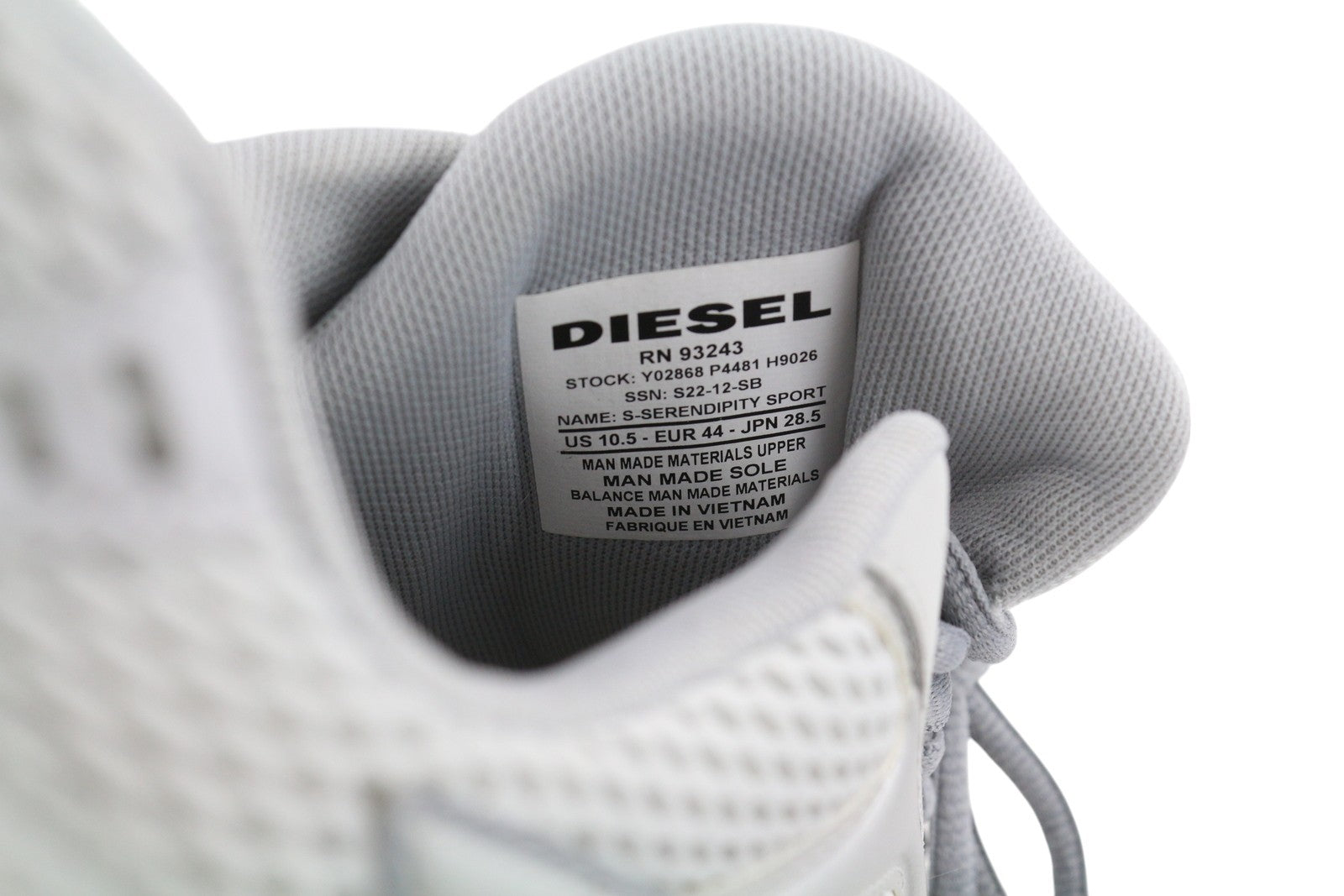 DIESEL S-Serendipity Sport Men Sneakers EU44 Grey Almond Toe Lace Up RRP€150