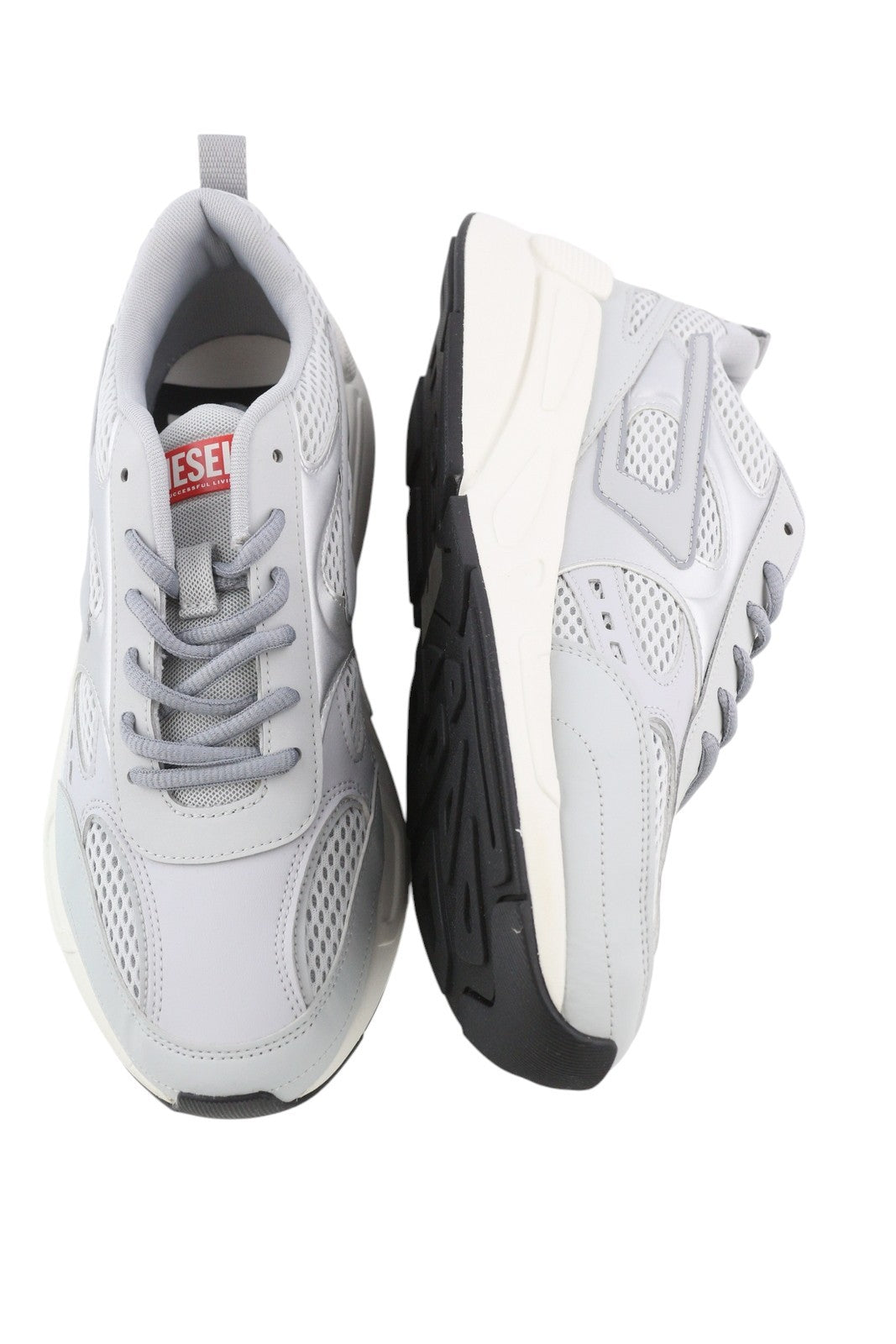 DIESEL S-Serendipity Sport Men Sneakers EU44 Grey Almond Toe Lace Up RRP€150