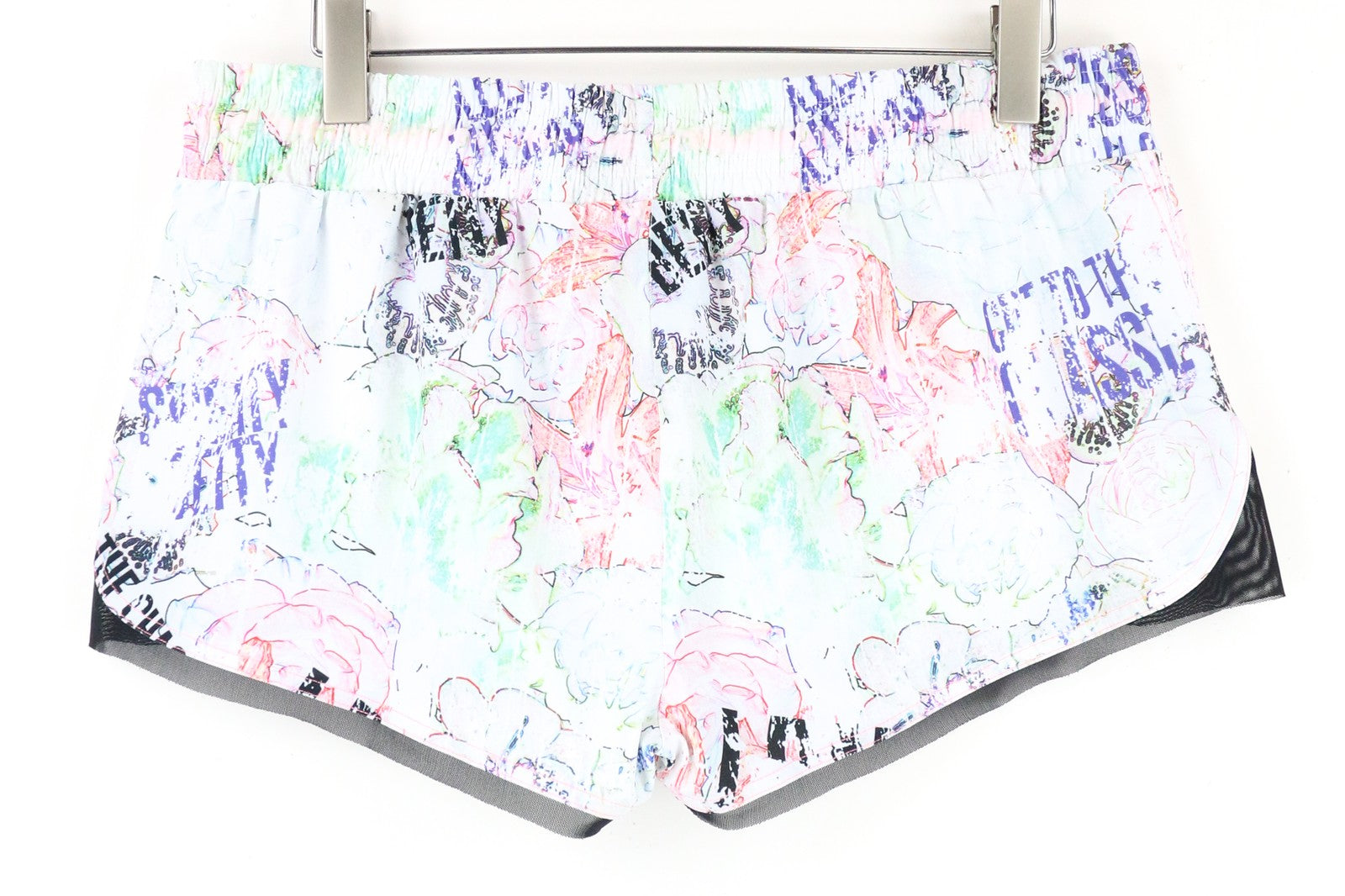 SWEATY BETTY Pas De Chat Women's Shorts XL Lightweight Dance Print Graffiti Fit