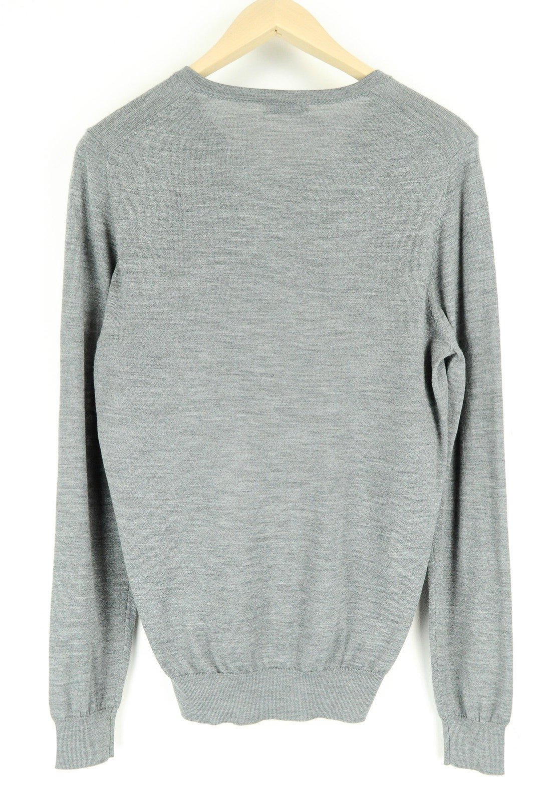 SUITSUPPLY Jumper S Grey V-Neck Merino Wool Knitted Long Sleeve Men's Sweater