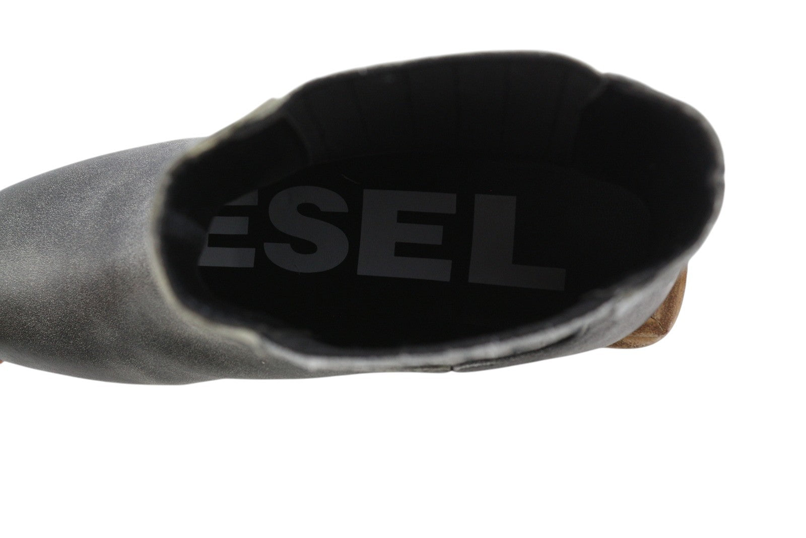 DIESEL D-Texanne CH Women Boots EU39 Grey Black Leather Cuban Heel Ankle RRP€295