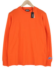 DIESEL T-Just-LS-B51 Mens T-Shirt M Orange Crew Neck Long Sleeve Cotton RRP€80