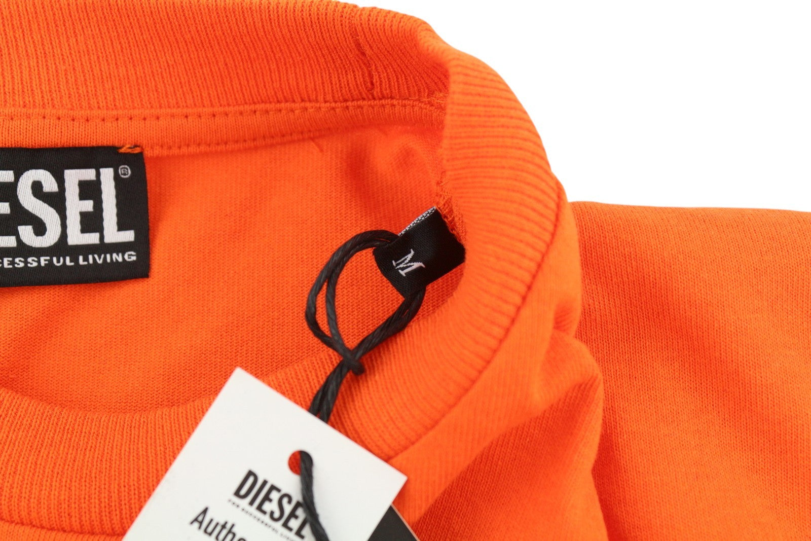 DIESEL T-Just-LS-B51 Mens T-Shirt M Orange Crew Neck Long Sleeve Cotton RRP€80