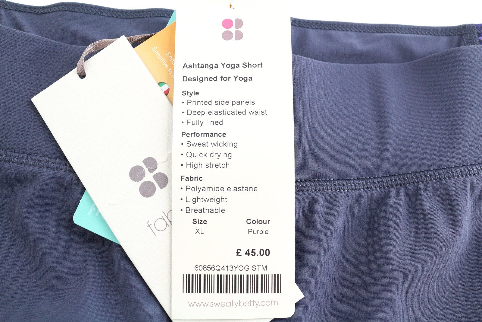 SWEATY BETTY Ashtanga Yoga Women's Shorts XL Quick Dry Lined Stretch Fit