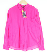 MAISON SCOTCH Shirt L Pink Pure Cotton Long Sleeve Collared Women's Button Top