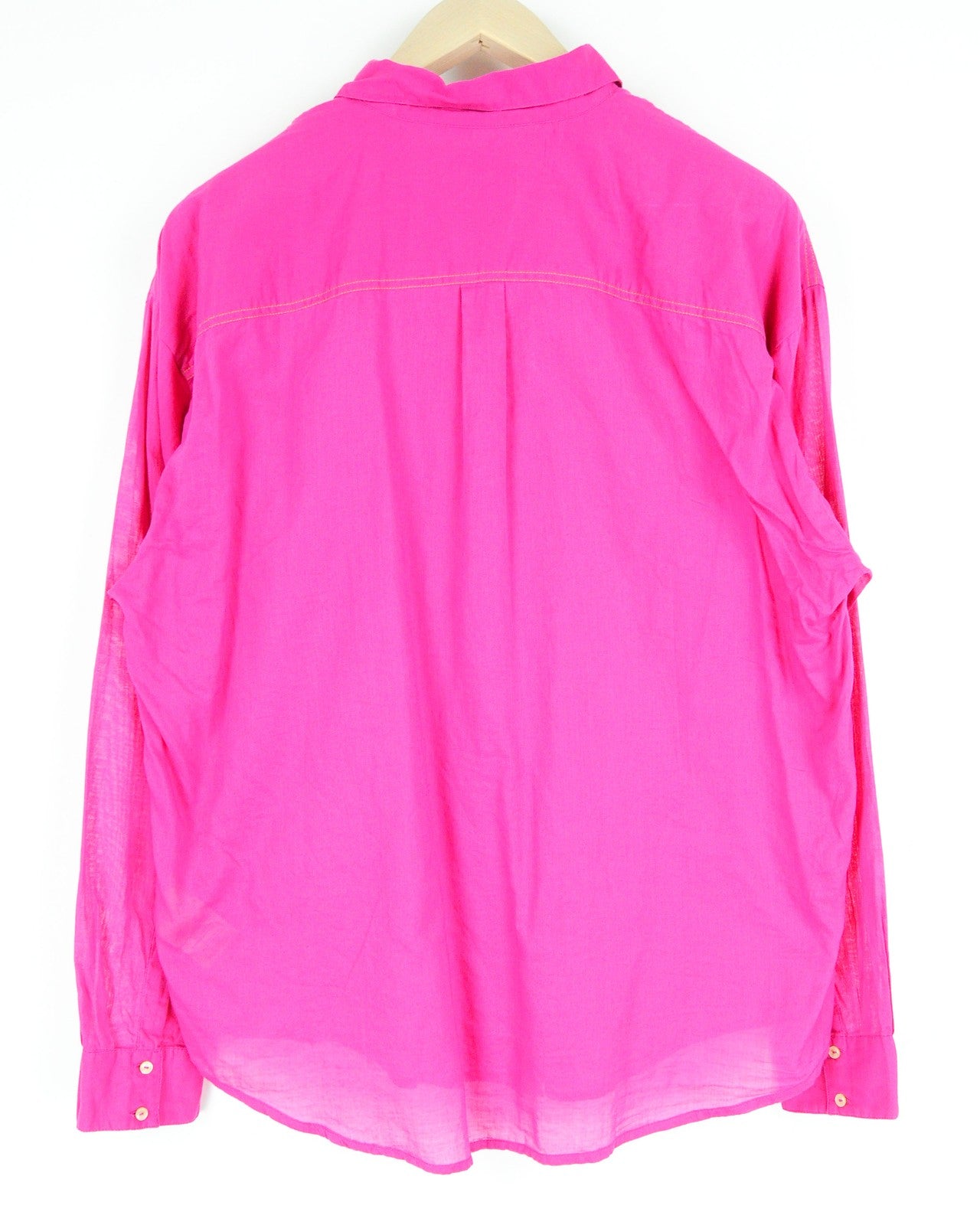 MAISON SCOTCH Shirt L Pink Pure Cotton Long Sleeve Collared Women's Button Top