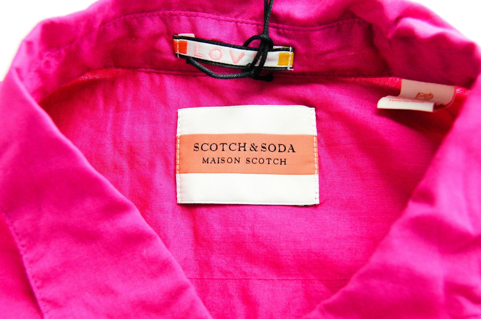 MAISON SCOTCH Shirt L Pink Pure Cotton Long Sleeve Collared Women's Button Top