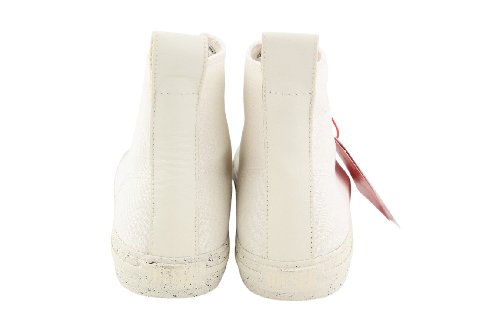 DIESEL S-Athos Mid Men Sneakers EU42.5 White Lace Up Almond Toe Logo RRP€175