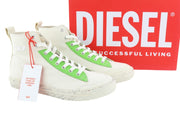 DIESEL S-Athos Mid Men Sneakers EU44 White Lace Up Almond Toe Logo RRP€175