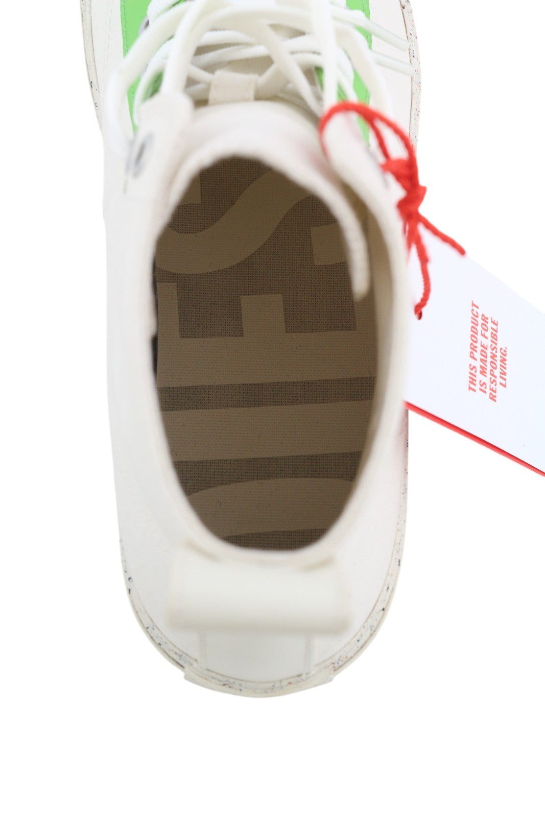 DIESEL S-Athos Mid Men Sneakers EU44 White Lace Up Almond Toe Logo RRP€175